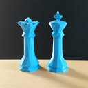 Ver imagem 1 de Estatuetas Rei e Rainha - Peças decorativas De Xadrez - Decoração - Toque 3D:Azul Claro