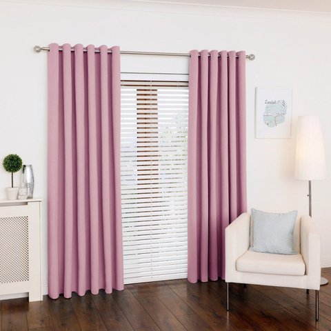 Cortina Roma Oxford 3,00 x 2,30 Sala/Quarto/Escritório Para Varão:Rosa-bebê