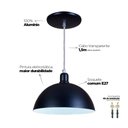 Ver imagem 4 de Pendente Meia Lua 24cm Luminária Lustre Alumínio Preto Fosco