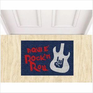 TAPETE PARA PORTA AQUI É ROCK ROLL, PARA SALA, QUARTO, BANHEIRO.