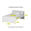 Ver imagem 2 de Cama Reta de Casal com 4 gavetas Ilan 1254 Carvalho Claro