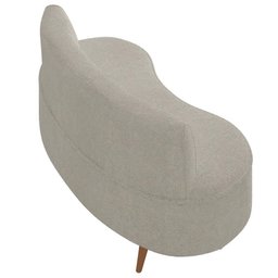 Sofá Chaise Living 2 Lugares 160cm para Sala Istambul K01 Bouclê Bege - Lyam Decor - 4