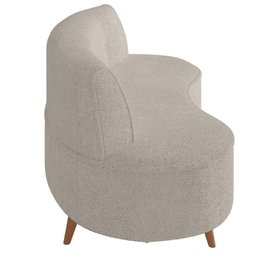 Sofá Chaise Living 2 Lugares 160cm para Sala Istambul K01 Bouclê Bege - Lyam Decor - 2