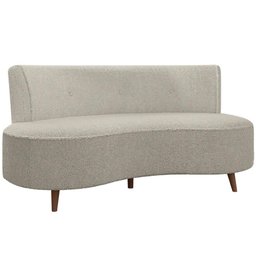 Sofá Chaise Living 2 Lugares 160cm para Sala Istambul K01 Bouclê Bege - Lyam Decor - 1