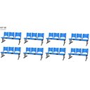 Ver imagem 1 de Kit com 8 Cadeiras Longarina Plástica 03 Lugares Cor Azul Mastcmol