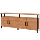 Ver imagem 1 de Aparador Buffet para Sala de Jantar 4 Portas Industrial Suria D03 Freijó Preto Fosco - Lyam Decor