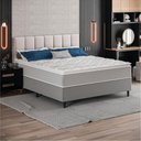Ver imagem 2 de Cama Box Baú Casal Molas Ensacadas Pillow Top 138x188x66cm Martino Cinza Umaflex Cinza