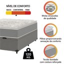 Ver imagem 6 de Cama Box Baú Casal Molas Ensacadas Pillow Top 138x188x66cm Martino Cinza Umaflex Cinza