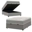 Ver imagem 1 de Cama Box Baú Casal Molas Ensacadas Pillow Top 138x188x66cm Martino Cinza Umaflex Cinza