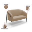 Ver imagem 3 de Sofá 2 Lugares Namoradeira Stella Base Industrial Alta Preta Suede Marrom Rato D03 - D’Rossi
