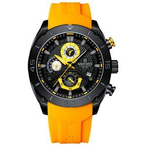 Relógio de Pulso Quartzo Masculino Esportivo Luminoso Impermeável Amarelo