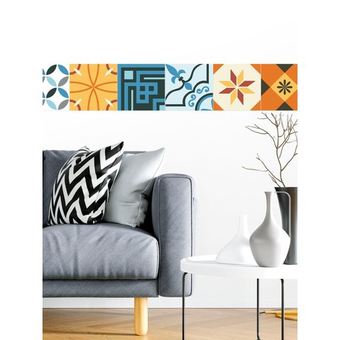 Faixa Decorativa Adesiva (autocolante) - Azulejos Hidráulicos 2