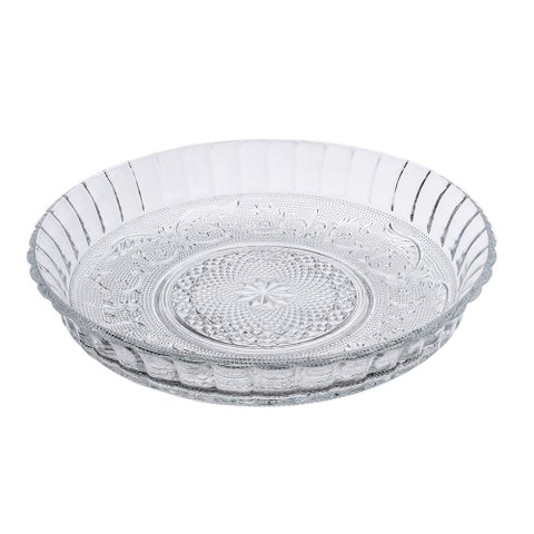 Prato Bolo Centro Mesa Royal Casual Vidro 30cm Class Home