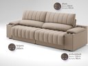 Ver imagem 6 de Sofá com Porta Copos Carregador Usb Ret Rec Murano 2,00m Velosuede - Netsofas - Capuccino