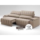 Ver imagem 3 de Sofá com Porta Copos Carregador Usb Ret Rec Murano 2,00m Velosuede - Netsofas - Capuccino