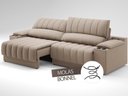 Ver imagem 3 de Sofá com Porta Copos Carregador Usb Ret Rec Murano 2,00m Velosuede - Netsofas - Capuccino