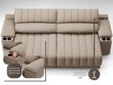 Ver imagem 7 de Sofá com Porta Copos Carregador Usb Ret Rec Murano 2,00m Velosuede - Netsofas - Capuccino