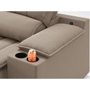 Ver imagem 2 de Sofá com Porta Copos Carregador Usb Ret Rec Murano 2,00m Velosuede - Netsofas - Capuccino