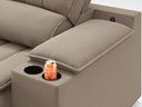 Ver imagem 2 de Sofá com Porta Copos Carregador Usb Ret Rec Murano 2,00m Velosuede - Netsofas - Capuccino