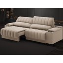 Ver imagem 1 de Sofá com Porta Copos Carregador Usb Ret Rec Murano 2,00m Velosuede - Netsofas - Capuccino