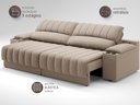 Ver imagem 4 de Sofá com Porta Copos Carregador Usb Ret Rec Murano 2,00m Velosuede - Netsofas - Capuccino