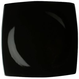 Jogo 25 Pratos Rasos Porcelana Oriental Sushi Quadrado Preto 21cm Germer de Sobremesa - 1