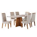 Ver imagem 2 de Conjunto Sala de Jantar Talento Mesa 160x80cm e 6 Cadeiras Iza Mel/off White/bege- Casa Giulia