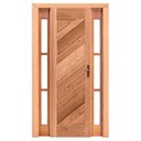 Ver imagem 1 de Kit Porta de Madeira Maciça PE26 Batente Duplo de Cedro Arana Esel 213(A)X146(L) Lado Esquerdo