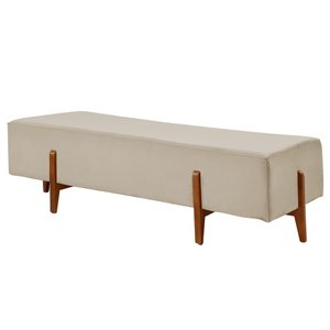 Recamier Zurik Luxo Madeira Maciça Castellar Móbile Linho Bege Claro