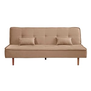Sofá Cama Silver Linho Capuccino 1,92 - Shop Das Cabeceiras