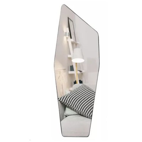 Espelho Orgânico Moai 150x50 Minimalista Decorativo para Sala Banheiro Quarto com Moldura em Couro