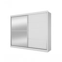 Ver imagem 2 de Guarda Roupa Casal com Espelho 2 Portas 4 Gavetas Verona-Branco Acetinado Made Marcs