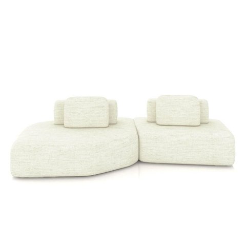 Sofá Modular Dakota Ilha 2 Módulos 310cm Offwhite Linho Gran Belo