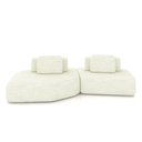 Ver imagem 1 de Sofá Modular Dakota Ilha 2 Módulos 310cm Offwhite Linho Gran Belo