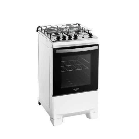 Fogão 4 Bocas a Gás Dako Supreme com Mesa de Inox e Forno 60l Branco Bivolt