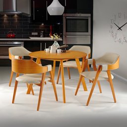 Mesa de Jantar Redonda Espanha 110 Cm Cor Mel - 3