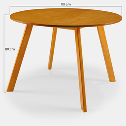 Mesa de Jantar Redonda Espanha 110 Cm Cor Mel - 2