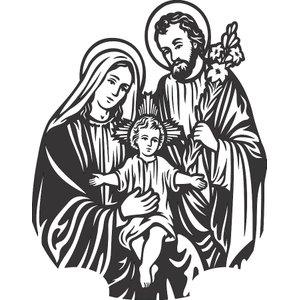 Adesivo Decorativo de Parede Religião Sagrada Família
