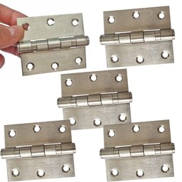 Kit 5 Dobradiças Inox para Porta Dobradiça Anti Ruído 7,5cm - 1