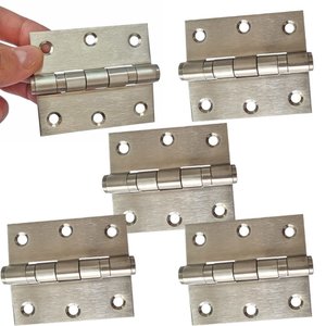 Kit 5 Dobradiças Inox para Porta Dobradiça Anti Ruído 7,5cm