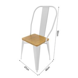 Conjunto Mesa Industrial em Aço Iron Tolix com 4 Cadeiras Branca Assento Sublimado - 4