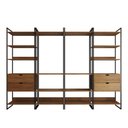 Ver imagem 3 de Guarda Roupa Aberto Industrial Casal Modulado Completo Amêndoa Cabideiro com Gavetas Ferro Preto
