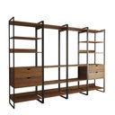 Ver imagem 2 de Guarda Roupa Aberto Industrial Casal Modulado Completo Amêndoa Cabideiro com Gavetas Ferro Preto