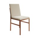 Ver imagem 4 de Conjunto de Jantar Mesa Mônaco 90cm Tampo Imbuia com 4 Cadeiras Bege Base Cobre