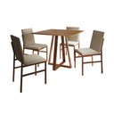 Ver imagem 2 de Conjunto de Jantar Mesa Mônaco 90cm Tampo Imbuia com 4 Cadeiras Bege Base Cobre