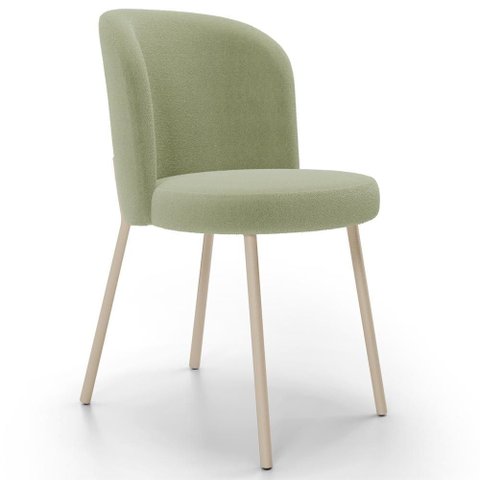 Cadeira para Sala de Jantar Cozinha Estofada Gavi Arena L02 Bouclê Oliva - Lyam Decor