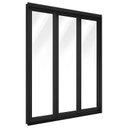 Ver imagem 1 de Porta de Sacada de Correr de Alumínio Preto 3 Folhas Móveis Cmc Esquadrias Linha Classic -210ax150l