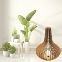 Ver imagem 2 de Abajur Grande de Chão BOITUVA MDF Luminária -:MDF CRU/70x60cm