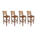 Ver imagem 1 de Kit com 4 Banquetas Alta Confort com Encosto Madeira Maciça Malbec