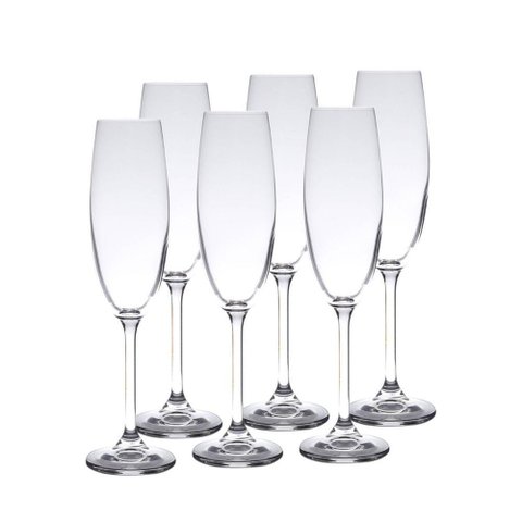 Conjunto 6 Taças Cristal Champanhe Bohemia 6 Unid.